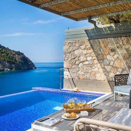 Exquisite Kefalonia Arystar 1 Bedroom Seafornt Spectacular Sea Views Private Outdoor Infinity Pool Assos Villa Asos